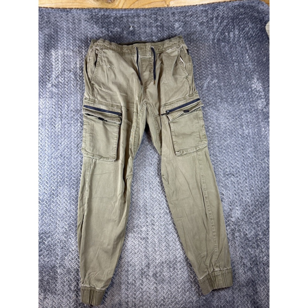 Hollister Skinny Cargo Jogger Pants Mens Large Beige Advanced Stretch Mid Rise